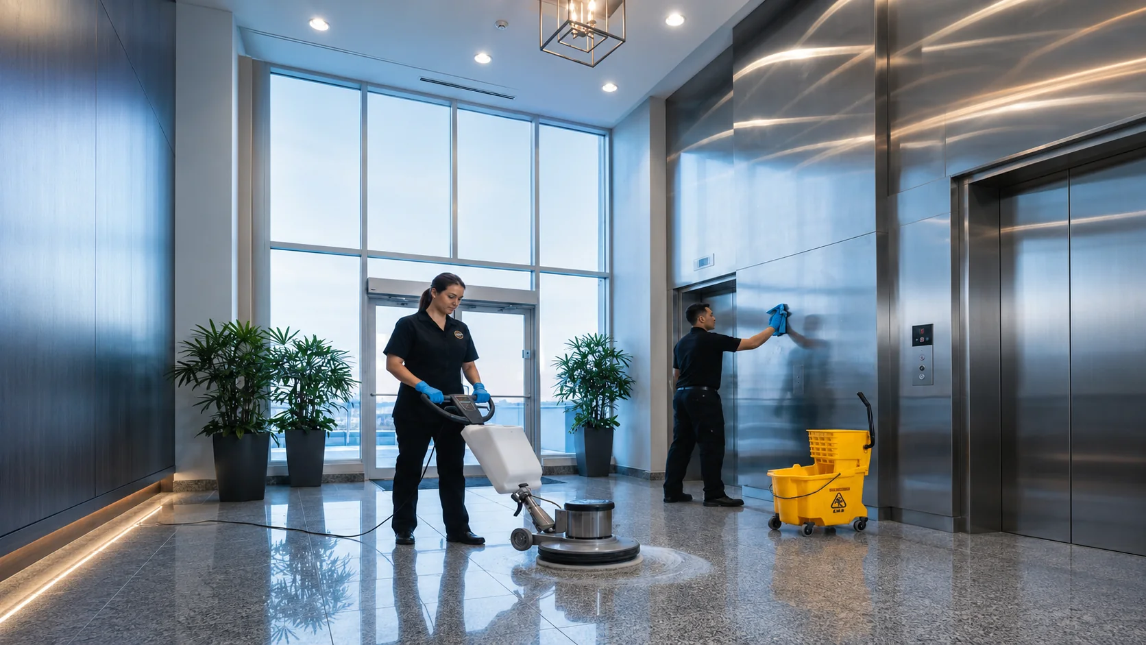 Conceptual illustration of planned commercial cleaning for a professional space in Laval