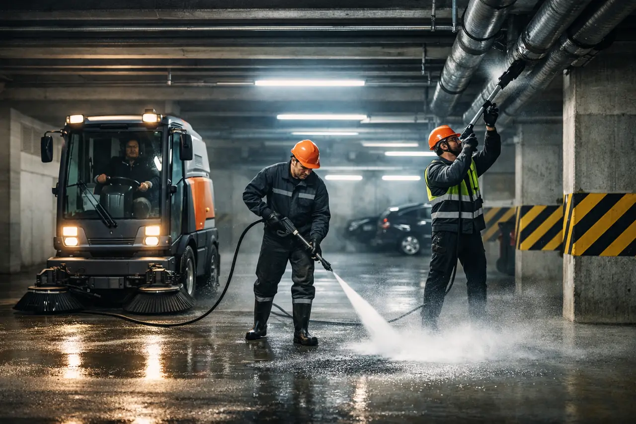 Underground parking cleaning