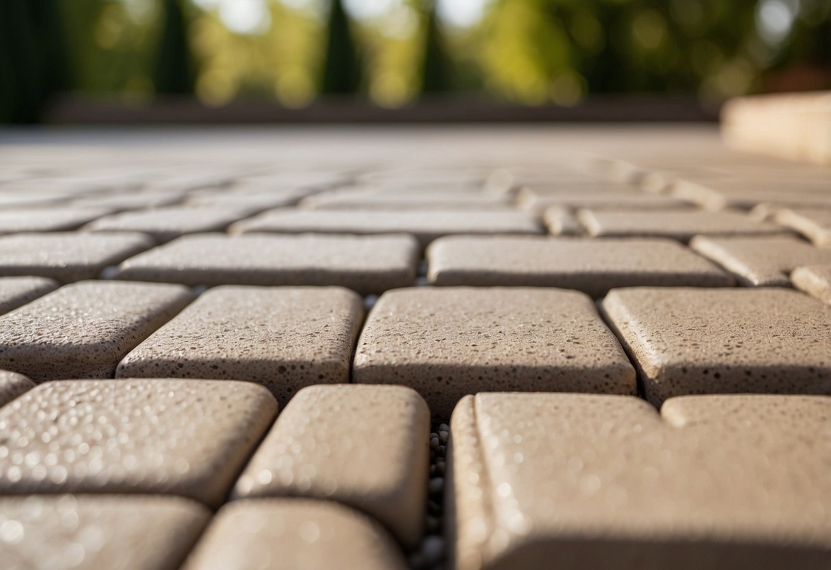 Outdoor interlocking paver surface